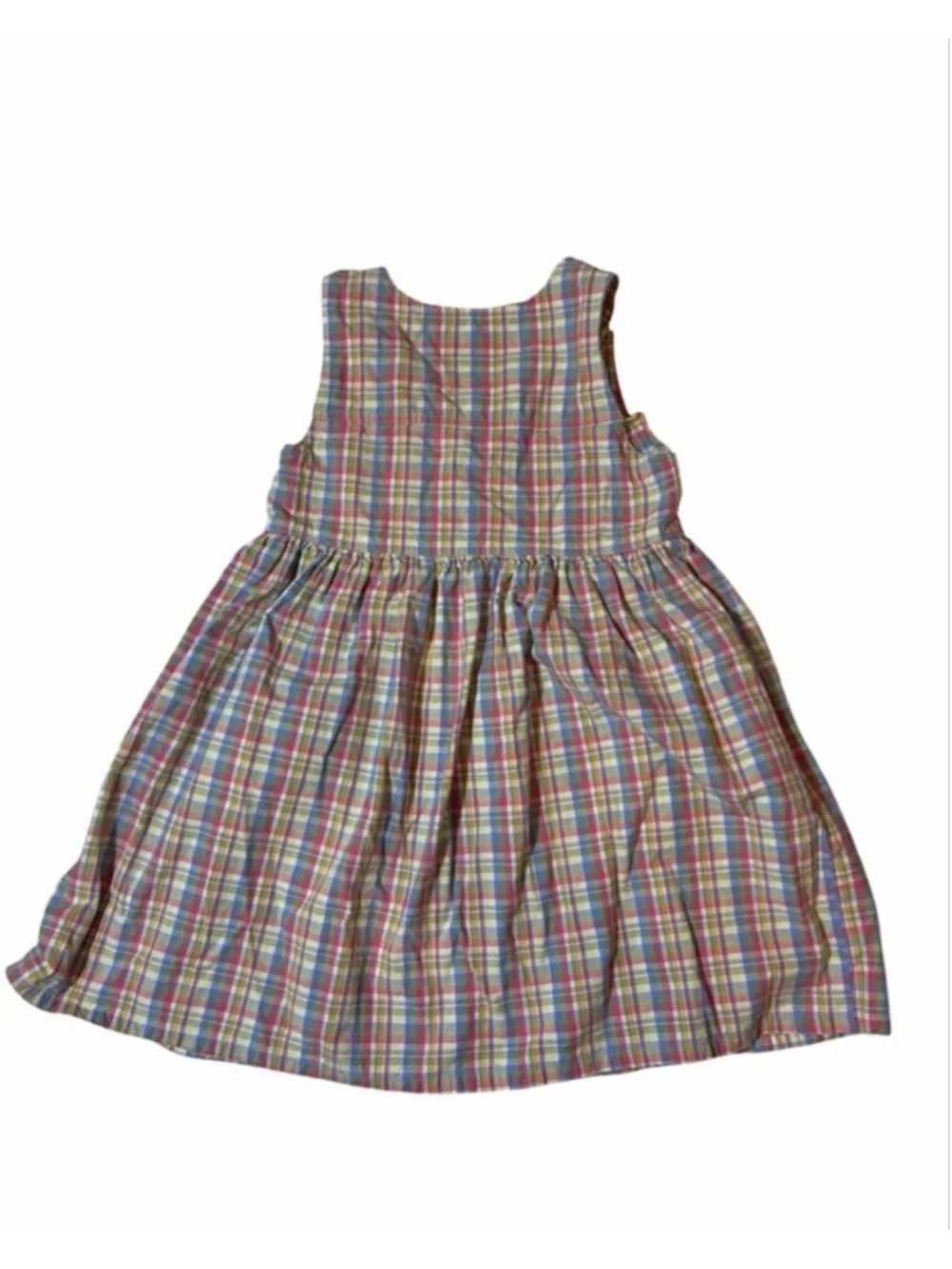 Vintage OshKosh B’gosh Pastel Plaid Cotton Dress Toddler Girls 6X Cottagecore